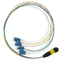Cable de conexión de fibra óptica de 12 hilos MPO Fanout SM MM OM3 12C SC LC a MPO/MTP