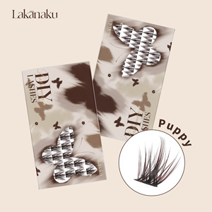 Lakanaku Diy <b>Lashes</b> Puppy Brown <b>Cluster</b> False Eyelashes Reusable 120 Pairs - Product Image 1