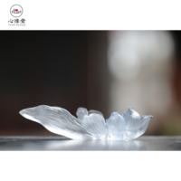 Décorations en cristal d'aromathérapie de quartz synthétique faites à la main de luxe Lotus de la liberté plateau d'encens porte-encens