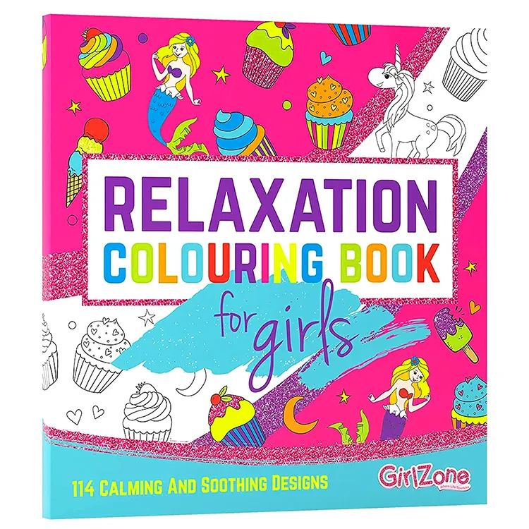 Personalizado softcover libros para colorear crianças desenho colorir quebra-cabeça livro para adultos relaxamento