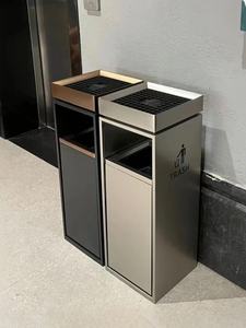 Poubelle à pédale en acier inoxydable avec <span class=keywords><strong>cendrier</strong></span> intégré, design minimaliste pour les couloirs d'hôtel, les espaces commerciaux, durable - Product Image 6