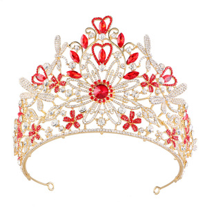 Tiara de Boda con Pedrería Rosa, Verde, Roja y <span class=keywords><strong>Lila</strong></span>, Corona para Novia, Reina o Mujer - Product Image 1