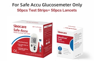 Test de glycémie Sinocare, glucomètre Sinocare, moniteur de glycémie, 50 <span class=keywords><strong>bandelettes</strong></span> de test de glycémie pour Safe-<span class=keywords><strong>Accu</strong></span> - Product Image 2