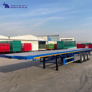 Directo de Fábrica, Semirremolque de Plataforma Plana de 2/3 Ejes/4 Ejes, 45 Pies, Capacidad de <span class=keywords><strong>Carga</strong></span> para Contenedores de 20 y 40 Pies - Product Image 2