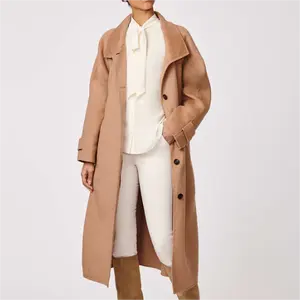 Casaco de inverno feminino, casaco camel longo elegante para mulheres 2023