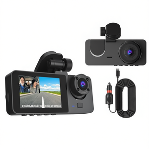 Cámara para Auto de 3 Canales con Pantalla de 2.0 Pulgadas, Gran Angular de 165 Grados, Visión Nocturna, Cámara Delantera y Trasera, DVR para Auto, Monitor de Estacionamiento con G - Product Image 1