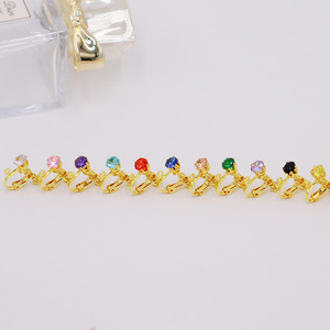Clips d'oreille en zircon plaqués or 18 carats, boucles d'oreilles rondes à clipser avec anneaux de suspension, composants de bijoux, accessoires de fabrication de boucles d'oreilles DIY - Product Image 5