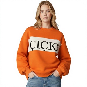 Sweat-shirt à col montant pour femme, de qualité supérieure, uni, avec broderie sur le devant, design personnalisé, streetwear, manches longues, pour un usage quotidien, décontracté - Product Image 2