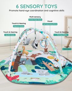 <span class=keywords><strong>Tapis</strong></span> <span class=keywords><strong>de</strong></span> jeu pour bébé 4-en-1 <span class=keywords><strong>Tapis</strong></span> <span class=keywords><strong>de</strong></span> jeu pour bébé avec 6 jouets <span class=keywords><strong>Tapis</strong></span> rampants réglables pour le <span class=keywords><strong>sol</strong></span> Convient aux nourrissons âgés <span class=keywords><strong>de</strong></span> 0 à 18 mois - Product Image 2