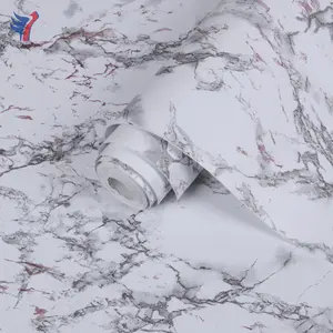 Venta al por mayor adhesivos papel de lowes-Jinyi H1493 Printed Marble Effect Waterproof For Countertop Backsplash Bathroom Wall Paper Wallpaper
