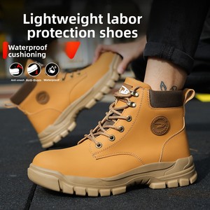 <b>Men's</b> <b>Work</b> <b>Boots</b> Waterproof Non-Slip Safety Shoes Steel-Toe Wear-Resistant <b>Work</b> Shoes - Product Image 4