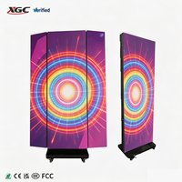 Écran LED pliable triple P1.2-P2.5, signalétique numérique sur roulettes pour les expositions, les centres commerciaux, les magasins de vêtements et les publicités de réception