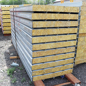 GUANGQIA Nuevo diseño Paneles de techo de lana de roca Panel de azulejo de metal Sándwich para taller - Product Image 1