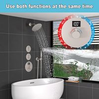 Robinet mélangeur thermostatique numérique bidirectionnel en laiton chromé écologique avec affichage de la température, contrôle du débit et inverseur, garantie 5 ans