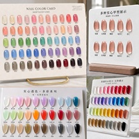 Nouvelles 120 pièces d'échantillons de couleurs unies pour ongles, formes ovales à fond plat, conception à coller entièrement, pour l'affichage des couleurs de vernis gel