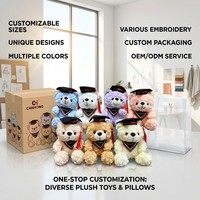 Ours en peluche personnalisé super doux rempli de nanoparticules, vêtu d'un pull rayé coloré, jouet 31-50cm, unisexe, ours à habiller OEM