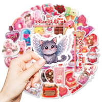 50 autocollants adhésifs imperméables pour la Saint-Valentin, cadeau pour couple, emballage de bouquet, carte de vœux, coque de téléphone