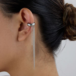 जे एंड डी गोल्ड स्टील रंगीन ट्रेंडिंग पंक शैली टासल कान क्लिप एक टुकड़ा कान - Product Image 3