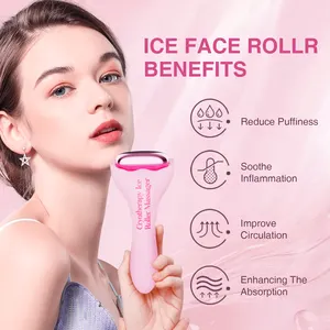 2024 New Aluminum + Silicone Head Face Roller Massager Facial Beauty Massage 3-in-1 Ice Roller For Face And Eyes