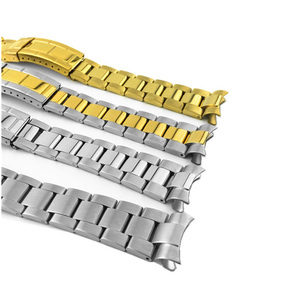 2025 extrémité incurvée poignet métal 20mm bracelet de montre or solide en acier inoxydable bracelet de montre Bracelet pour montre intelligente personnaliser Logo - Product Image 6