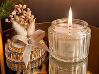 Bougie en cire de soja parfumée en verre transparent simple et irrégulier pour la décoration de la maison et des mariages, pour les bars et l'ambiance du festival Diwali