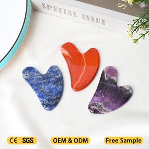 Planche de massage Gua Sha en jade naturel pour le visage, outil de raclage en cristal pour la guérison, vente en gros - Product Image 3