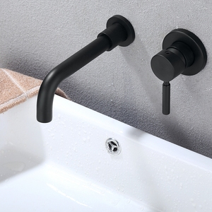 Matt Black Single-Handle Basin Mixer Wall-Mounted Thermostatic Faucet with Hot & Cold Water Supply Modern Design Brass Faucet - Product Image 3