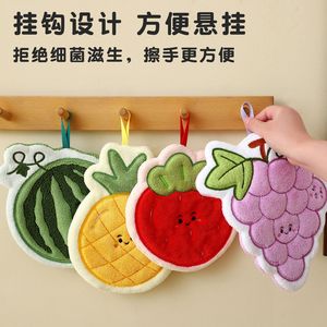 Cute Fruit Hand Towel Cartoon Coral Fleece Quick Dry Kitchen Bathroom Towel For Children - Product Image 4