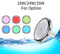 Design raffiné breveté 1-1/2 "mural en acier inoxydable RVB 316L sous-marin 1.5 pouces LED lampe de natation Piscine lumière de piscine