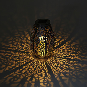Solar Lantern Iron Art Hanging Outdoor Garden <b>Light</b> <b>Led</b> Portable Decorative Night <b>Light</b> With Solar Panel - Product Image 1