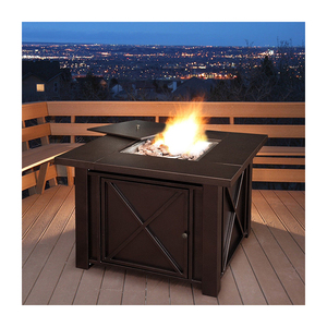 Rosso Ember Fiorentina 42 in. Tavolo quadrato Propano Buca per il Fuoco con Vimini Base - Product Image 5