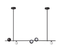 Lustre de table à thé moderne et créatif, suspension simple avec ampoules en verre longues, lampe de plafond