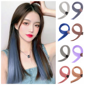 Haarteil hängendes Ohr färbemittel Perücken stück Simuliertes glattes gefärbtes langes Haar Unsichtbare nahtlose Natur Frauen buntes Haar pflaster - Product Image 2