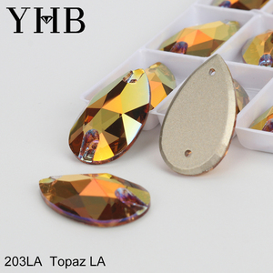 YHB <span class=keywords><strong>LA</strong></span> Drop Light AB Glass Rose AB Strass da cucire Flatback per Abbigliamento, Vestiti, Borse H6230 - Product Image 5