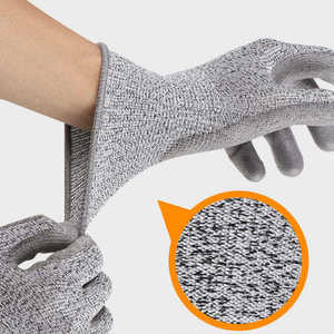 Gants de sécurité gris non enduits résistants aux coupures, gants de travail anti-coupures pour la cuisine - Product Image 3