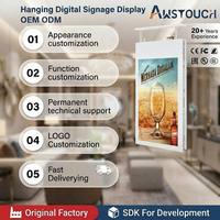 AWSTOUCH Layar Iklan OLED 43 Inci Tipe Gantung Dua Sisi