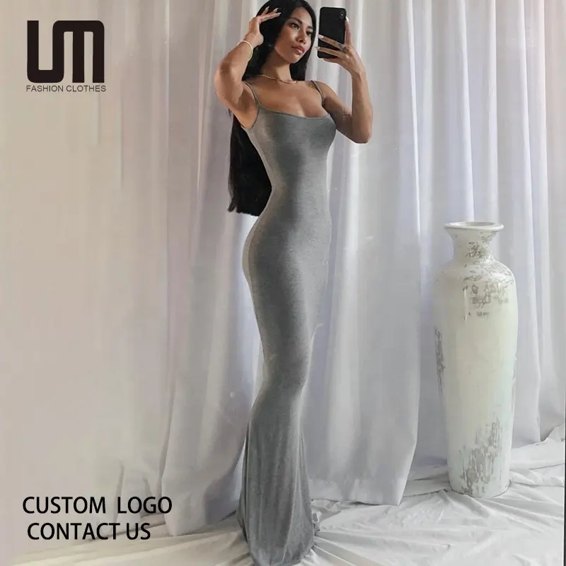 Liu Ming Fall Winter Women Streetwear 2023 New Arrivals O Neck Sleeveless Long Bodycon Maxi Dress