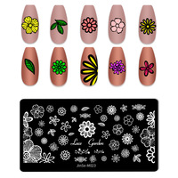 Plaques d'estampage d'ongles de dessin animé pochoirs d'art d'ongle en acier inoxydable