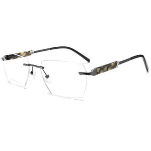 ダマイ<span class=keywords><strong>2025</strong></span>特大男性リムレス光学フレーム特別デザインワイドテンプルフレームレスソリッドACレンズ素材付き - Product Image 3