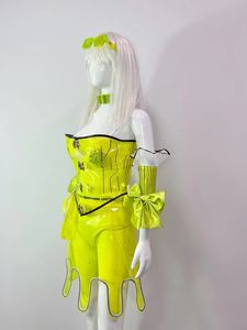 Vestido Verde para Fiesta, Cantante, Espectáculo, Disfraz de Baile, Tecnología Verde, Transparente, Atuendo para Fiesta en Club, Discoteca, Baile - Product Image 3