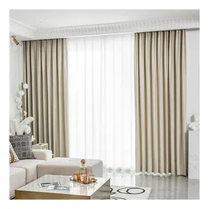 Beyaz Elegance İç termal yalıtımlı çift Panel karartma perdeleri yumuşak kadife perde yatak odası için