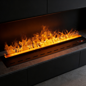Chimenea Eléctrica Decorativa LED para el Hogar, Chimenea de Vapor de Agua con Llama, Material Metálico, Control Remoto, Chimenea Eléctrica 3D con Vapor - Product Image 2