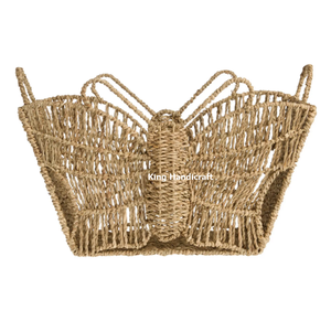 Seagrass <b>Butterfly</b> Wall Basket Woven Bohemian Decorative Storage Shelf Customizable Multi-Purpose Modern Rustic Interior - Product Image 1