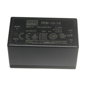 แหล่งจ่ายไฟสวิตชิ่ง Meanwell รุ่น 10W 15V 0.67A แบบติดตั้งบนแผงวงจร AC-DC สีเขียว สำหรับงานอุตสาหกรรมเครื่องจักรกล - Product Image 1