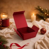 Boîte en papier pliable violette pour coffret cadeau d'abonnement avec rabat magnétique, impression personnalisée de luxe