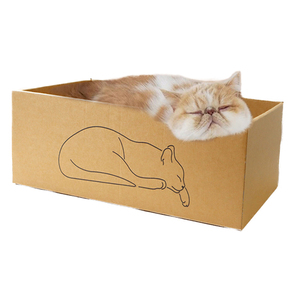 Nouveau chat jouet boîte en Carton résistant à l'usure chat griffoir carton salon plaque confortable lit pour animaux de compagnie papier ondulé chat griffoir - Product Image 1