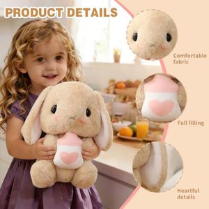 Peluche - Conejo Sentado de Orejas Caídas, Conejo Blanco de Pascua, Animal de Peluche con Zanahoria, Suave, Adorable y Realista, de Orejas Largas - Product Image 3