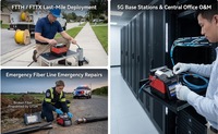 Machine à souder les fibres optiques avec verrouillage à distance et GPS, 4 moteurs, 280 soudures et chauffages, batterie 5200 mAh