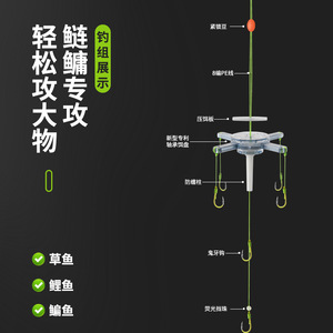Hameçons de pêche à la ligne flottante n° 2 hameçons carrés rotatifs pour la pêche à la carpe argentée, à la carpe à grosse tête, en eau douce, en rivière, hameçon à explosion - Product Image 4