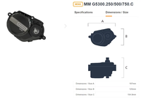 Nouvelle version silencieuse pour M560 48V Moteur sans balais à deux tours 500W-150N.m Max 1220W MM G5300.500/750.C Moteur nu
